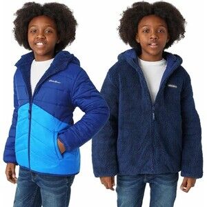 Eddie Bauer Kids Reversible Plush Hoodie Jacket 14/16 NEW